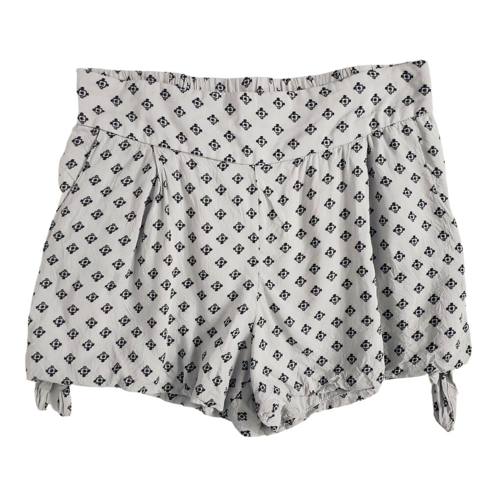 Free People Womens Shorts Size XS Printed Side Tie Pull On Pockets Rayon Pleated